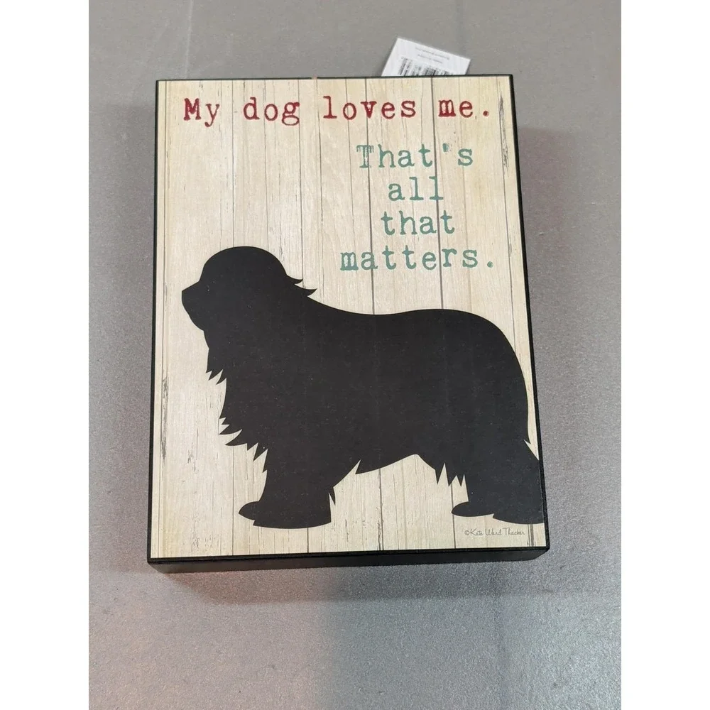 Blossom Bucket Kate Ward Thacker Dog Wall Plaque 10x8 Wood Sign 1811-9234